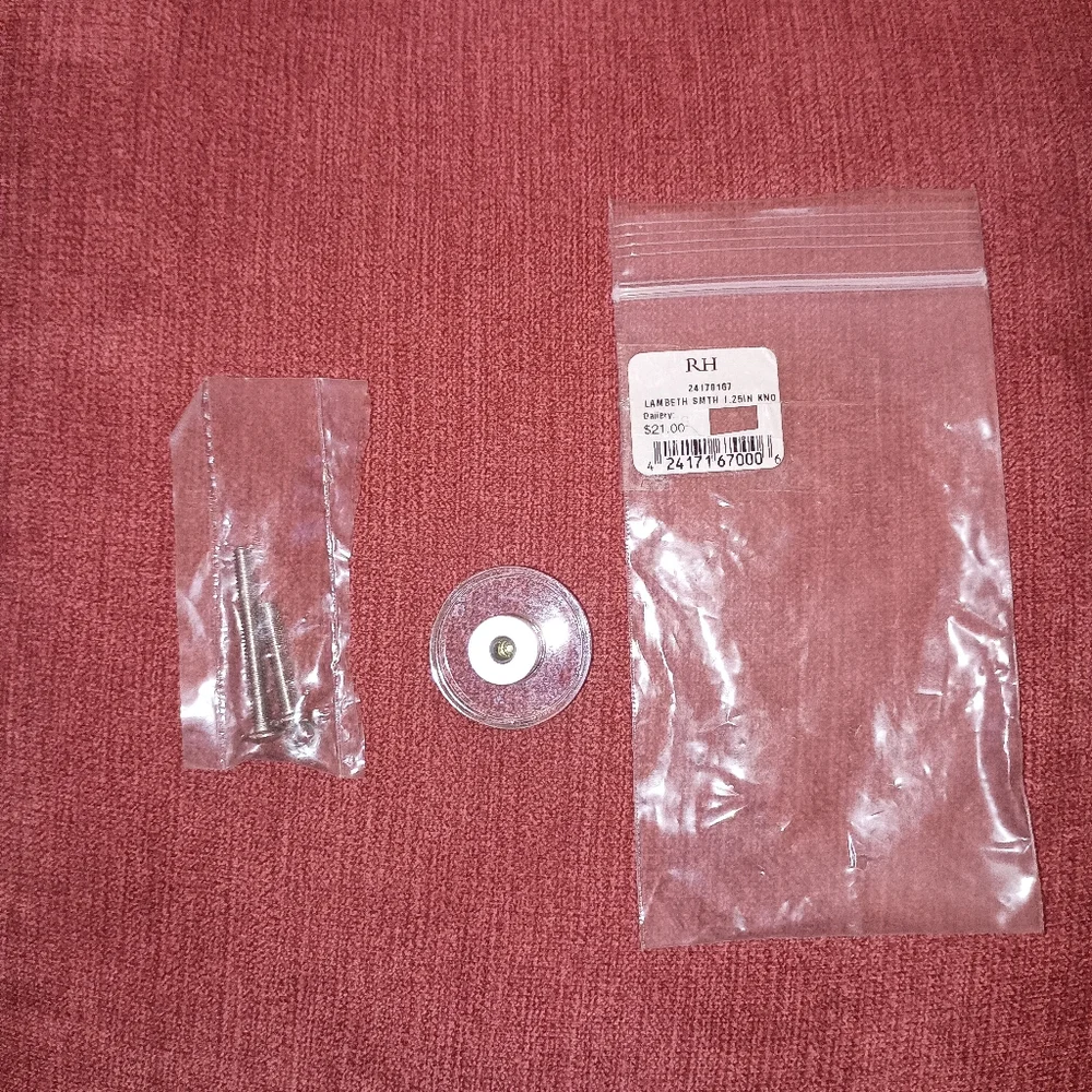 Restoration Hardware Lambeth Smooth Crystal 1.25 inch Knob NWT